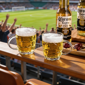 Venta al por Mayor de Jarras de <span class=keywords><strong>Cerveza</strong></span> de Vidrio Transparente Personalizadas con Asa |   Jarras de <span class=keywords><strong>Cerveza</strong></span> con Base Pesada y Diseño de Hoyuelos para Bares y Restaurantes - Product Image 5