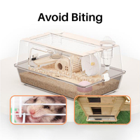 Acrylic Guinea Pig Cage with Water Bottle for Hamster Mouse