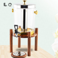 Distributeur de boissons en acier inoxydable pour hôtel, 8L, service traiteur, jus de fruits, boissons froides, seau à glace, qualité alimentaire, finition dorée