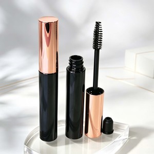 Tube de mascara de luxe en ABS/PETG, flacon en plastique noir avec capuchon rose doré, flacon d'eye-liner, emballage cosmétique personnalisé avec logo, conteneur pour mascara - Product Image 1