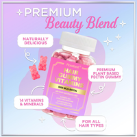 Rosebest OEM Private Label Complément alimentaire multi-vitamines 14-en-1 pour cheveux, peau et ongles, 5000 mcg de biotine, gommes vitaminées pour la croissance des cheveux