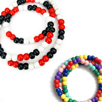 Câble de charge USB perlé de style coloré avec perles rondes, ornement délicat, câble de synchronisation de données pour téléphone portable