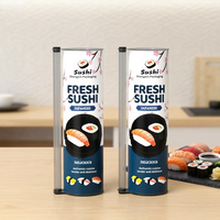 Boîte à sushi cylindrique en carton kraft écologique et recyclable, de qualité alimentaire, anti-fuite, avec tube à sushi à pression