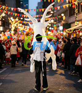 Costume Gonfiabile da Renna con Illuminazione LED, Mascotte da Parata, Costume da Alce Gonfiabile per Carnevale e Pubblicità - Product Image 2