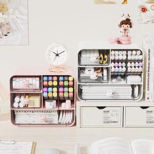 Boîte de rangement de bureau transparente à <span class=keywords><strong>3</strong></span> niveaux pour chambre à coucher, mini tiroir mignon, boîte de rangement en plastique durable, armoire de rangement en plastique - Product Image 6