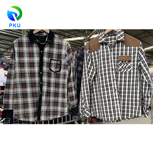Camisas a cuadros de otoño-invierno para hombre, ropa de segunda mano para hombre, camisas cálidas esenciales, venta al por mayor, tienda de ropa usada, América en línea - Product Image 1