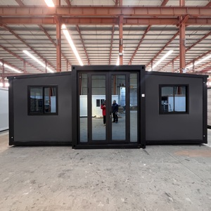 オフィス用ベッドルームヴィラ屋外ホテルモールショップ用20ft拡张モジュラー折りたたみコンテナハウススチールウッドサンドイッチパネル