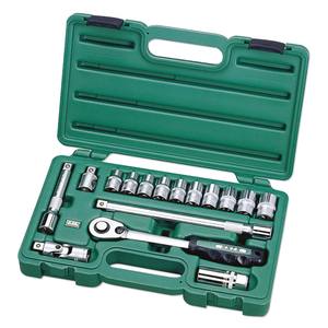 Juego de Llaves de Tubo de 16 Piezas con Punta de 1/2 Pulgada, Tamaños Métricos Estándar, Kit de Herramientas Automotrices de Grado Industrial - Product Image 1