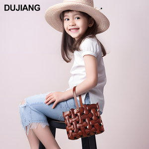 Nuovissima moda Casual Tote Bag <span class=keywords><strong>per</strong></span> <span class=keywords><strong>bambine</strong></span> Designer fatto a mano in vera pelle tessitura a chiusura aperta Color caffè - Product Image 2