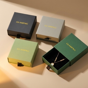 Custom Color Logo Printed <strong>Trinket</strong> Jewelry Packaging Boxes Necklace Bracelet Square Drawer Sliding Paper Gift <strong>Box</strong> - Product Image 3