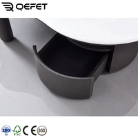 2025 Table basse blanche de luxe moderne avec rangement Table d'appoint irrégulière meubles pour salon appartement Villa en pierre