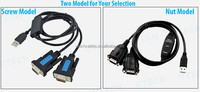 Alta calidad Usb a 2 Rs232 Cable a Dual Serial Rs232 Cable