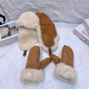 2025 Luxury Custom Logo Fashion Winter Warm Men <b>Women</b> uggs Beanie Hat <b>Glove</b> <b>and</b> <b>Scarf</b> <b>Set</b> - Product Image 3