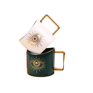 ZC New Blue Eye Tee Kaffeetassen 14 oz Bone China Porzellan Schöne Keramik Evil Creative Tassen Tasse