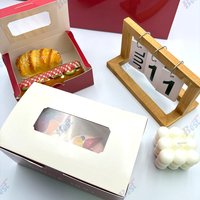 Caja de pastel de papel de grado alimenticio Caja de rebanadas de pastel de embalaje con tablero de pastel de ventana