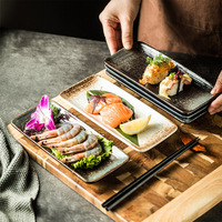 Newell vente en gros Rectangle plateau personnalisé Sauce soja servant des plats de Sushi assiettes à Sushi en céramique japonaise pour Restaurant