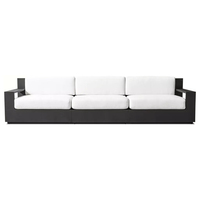 Ensemble de canapés d'extérieur modernes en métal de luxe avec coussins imperméables, ensemble de canapés d'extérieur en aluminium, ensemble de meubles de jardin pour balcon, villa, hôtel