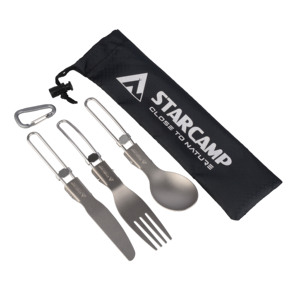 Ensemble de couverts en titane STARCAMP pour le camping en plein air, la survie, la <span class=keywords><strong>randonnée</strong></span>, fourchette, cuillère, couteau, <span class=keywords><strong>kit</strong></span> de vaisselle de <span class=keywords><strong>cuisine</strong></span> - Product Image 2