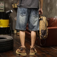 Shorts en jean délavé haut de gamme style américain, coupe ample et légère pour l'été, marque tendance 2026, cinq poches