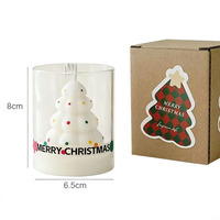 Bougie en verre de Noël haut de gamme pour la décoration festive de la maison, les décorations de table de fête et les collections de cadeaux
