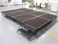 Plateforme de scène pliable en acier en gros avec escalier de scène