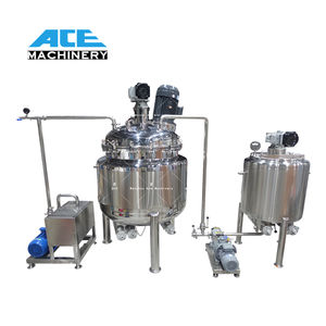Cuve de mélange en acier inoxydable 200L avec agitateur, mélangeur d'huile capillaire, machine de mélange de gel chauffée, équipement de cuve de mélange en acier inoxydable avec agitateur - Product Image 1