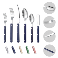 Ensemble de couverts élégants de style rétro en acier inoxydable 304 avec manche en plastique ABS, fourchettes, cuillères et couteaux, idéal pour les mariages (vente en gros)