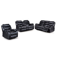 Ensemble de canapés inclinables manuels HOMERS 3+2+1 |   Cuir aérien |   Table escamotable |   OEM ODM Personnalisé |   Meubles de salon directement de l'usine