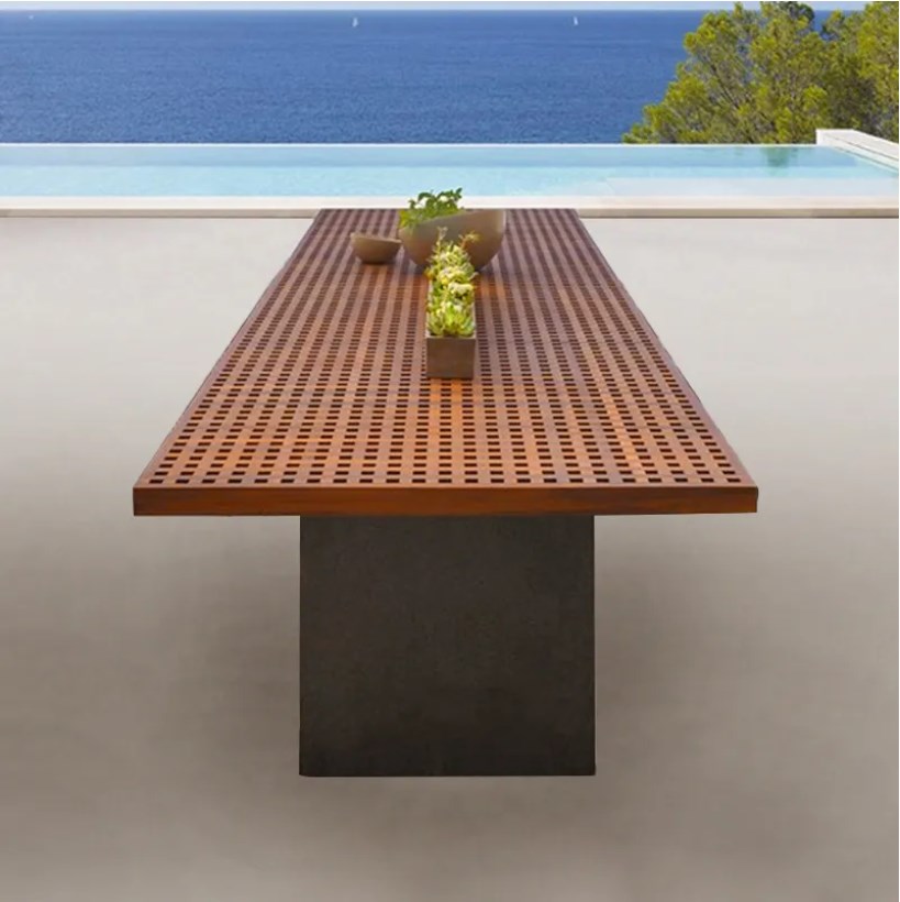 Outdoor patio garden sets dining chair wood furniture dining table set wood