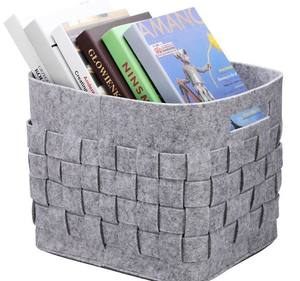 <span class=keywords><strong>Chine</strong></span> fournisseurs en gros panier de rangement tissé en tissu feutre rectangulaire plié à la main de haute qualité avec poignées - Product Image 4