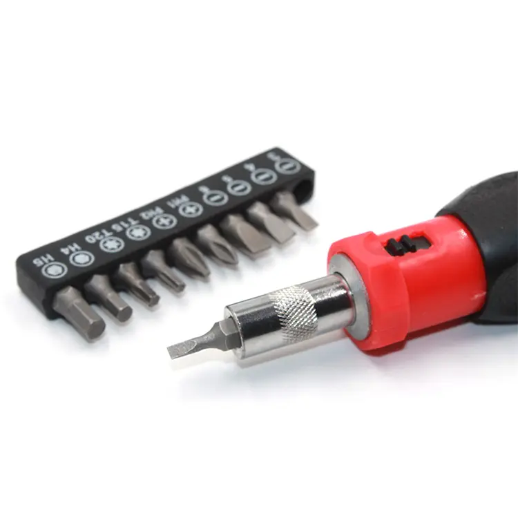 1/4 inch rotational ratchet screwdriver 6.35mm internal hex interface screwdriver bit holder with 10 pcs CR-V Batch of head