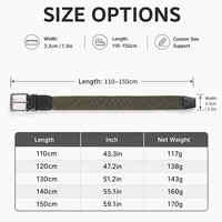 Ceinture élastique tressée extensible personnalisée avec embout en cuir PU, réglable sans trous, ceinture de golf décontractée pour hommes et femmes