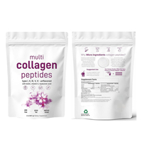 Poudre de peptides multi-collagène 100 % micro-ingrédients OEM, protéines non aromatisées provenant de bétail nourri à l'herbe, complément alimentaire protéiné