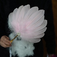 Éventail décoratif en plumes d'autruche teintes à la main pour spectacles sur scène, mariages et séances photo