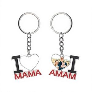 Sublimation Blank Heart Keychain <b>Mother's</b> <b>Day</b> Gift I for MAMA Photo Custom Dye Keychains for Small Gifts - Product Image 1