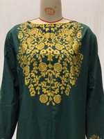 Gaun Muslim Wanita Turki Panjang Kasual S-3XL Motif Bunga Maxi Dress