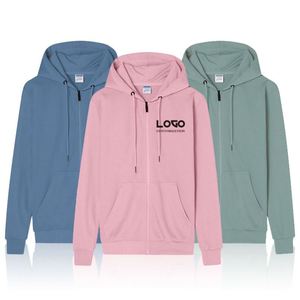 Sweat-shirts à capuche zippés pour hommes en coton piqué de haute qualité, anti-plis, livraison rapide usine, vêtements décontractés - Product Image 1