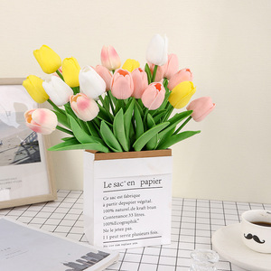 Textured <strong>Tulip</strong> High-End Artificial Flowers Floral Arrangement Living Room Bouquet <strong>Table</strong> Decoration Display - Product Image 2