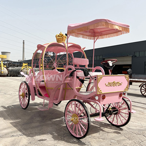 <b>Pink</b> Princess Electric Carriage With Gold Crown And <b>Canopy</b> For Special Transportation - Product Image 1