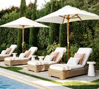 Beauté loisirs meubles en rotin tissé à la main en aluminium cadre plage piscine osier extérieur chaise longue