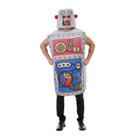 Costume de robot amusant pour adultes, combinaison en éponge avec chapeau pour garçons et filles, idéal pour Halloween, jeux de rôle, carnaval, fêtes, spectacles et mascarades