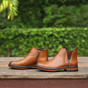 Modern Elastic Side Leather <b>Boots</b> for Men Handcrafted Genuine Leather Slip On Ankle <b>Boots</b> Luxury Casual Formal Fashion - Product Image 6