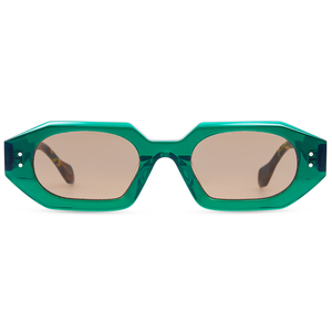 Lunettes de soleil vertes à monture géométrique, rectangulaires, protection UV400, unisexe, mode décontractée, pour adultes - Product Image 2