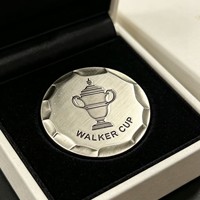 Marqueur de golf en alliage de zinc, style fait main, personnalisé en usine, double face, moulé sous pression, avec logo de trophée, vente en gros en vrac, accessoires de golf transfrontaliers