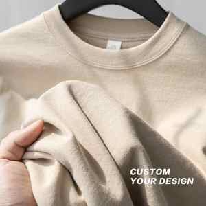 Personnalisation en gros de T-shirts blancs 100% coton pur, T-shirt oversize pour homme en tissu tricoté uni - Product Image 2