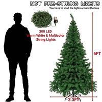 Hochwertiger personal isierter künstlicher Weihnachts baum mit 300 LED warm weißen Farbwechsel leuchten Metall beinen
