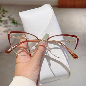 新しいキャットアイメタルファッションメガネフレーム調光ブルーライトカットメガネヨーロッパスタイル個性派万能女性用 - Product Image 2