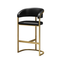 Vente en gros de meubles minimalistes de haute qualité en métal doré tabouret de bar haut pour l'extérieur restaurant salle à manger cuisine chaises de bar pour la cuisine
