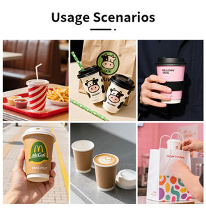 Ensemble de gobelets à café en papier biodégradable jetables de 8 oz, 12 oz et 16 oz avec couvercles, Vasos Para <span class=keywords><strong>Cafe</strong></span>, à emporter, gobelets à café en papier - Product Image 6