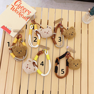 Color Cute Mobile Phone Hanging Cord Bag Charm Rope Plush Bear Cartoon <b>Doll</b> Mobile Phone Pendant Wholesale - Product Image 1